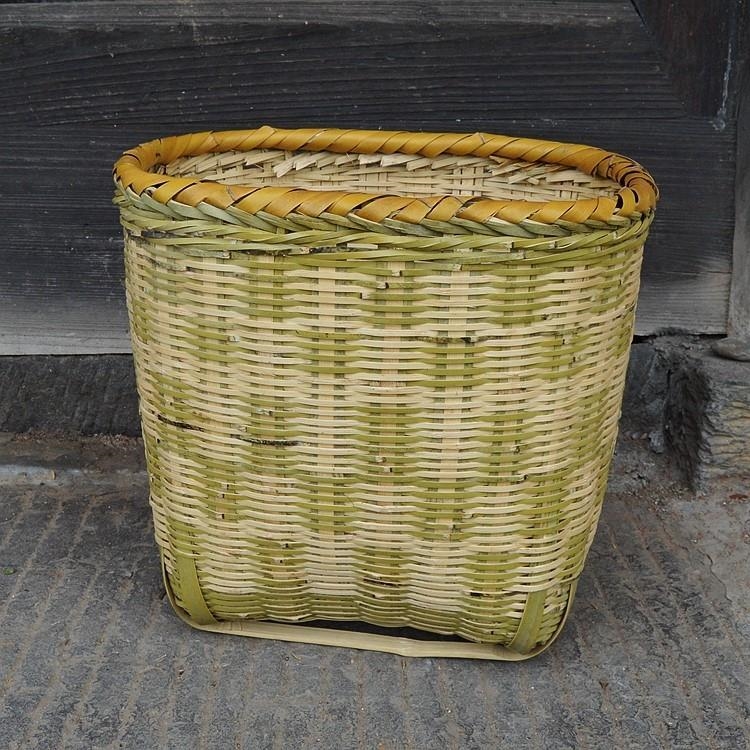 欧凯奇 采茶篮子采摘茶叶的篮子手工茶农竹编箩筐背篓大号单肩斜挎采