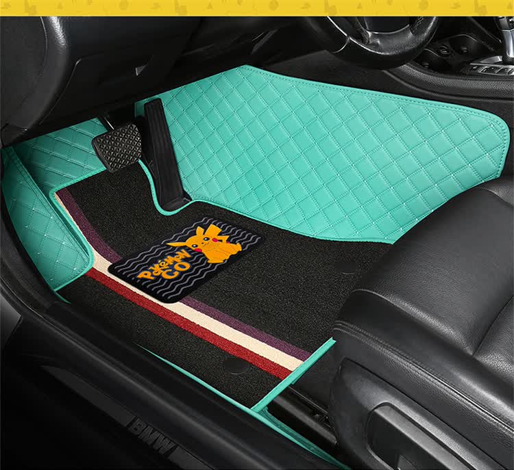 适用于大众polo朗逸速腾cc宝来探歌专用汽车脚垫全包围女式卡通丝圈