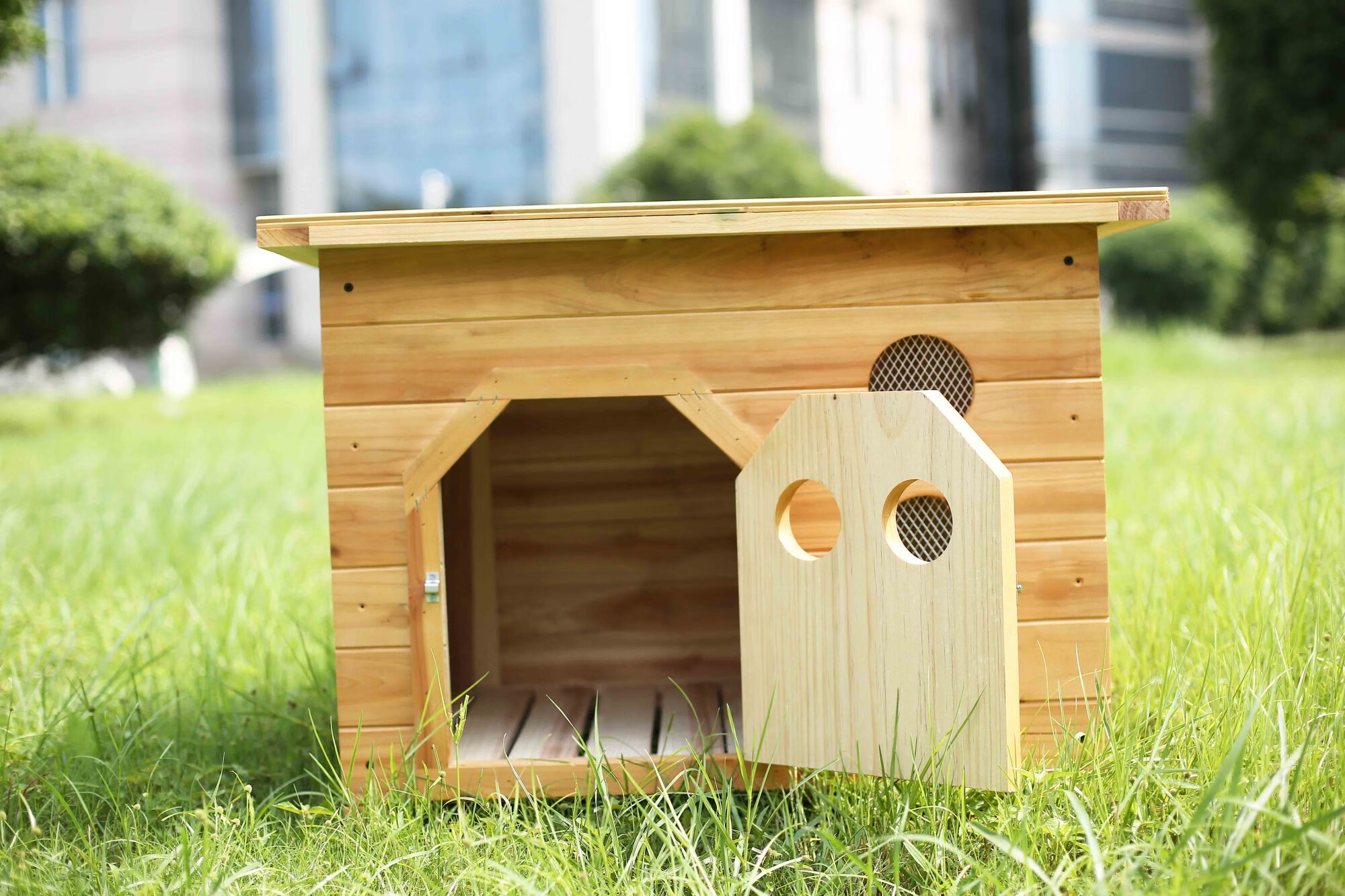 皆百福 实木狗屋防雨狗窝防水狗窝金毛泰迪窝室外室内狗屋户外大型犬