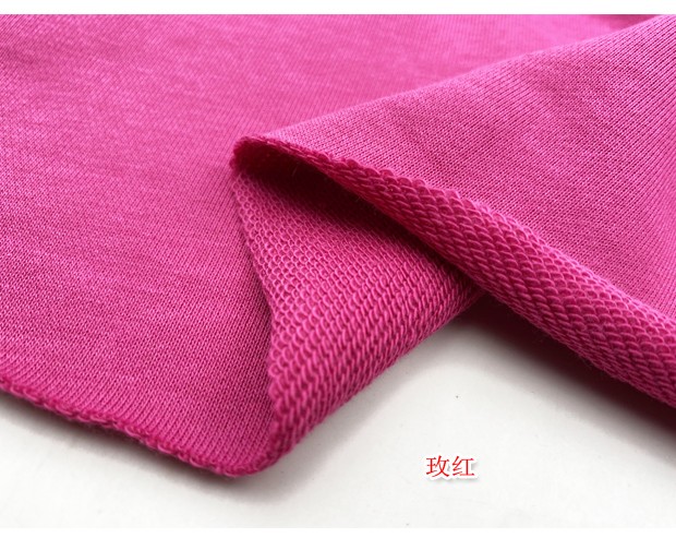 巧马春秋高档棉毛圈卫衣面料针织棉休闲运动服套装裤子服装布料蓝色半