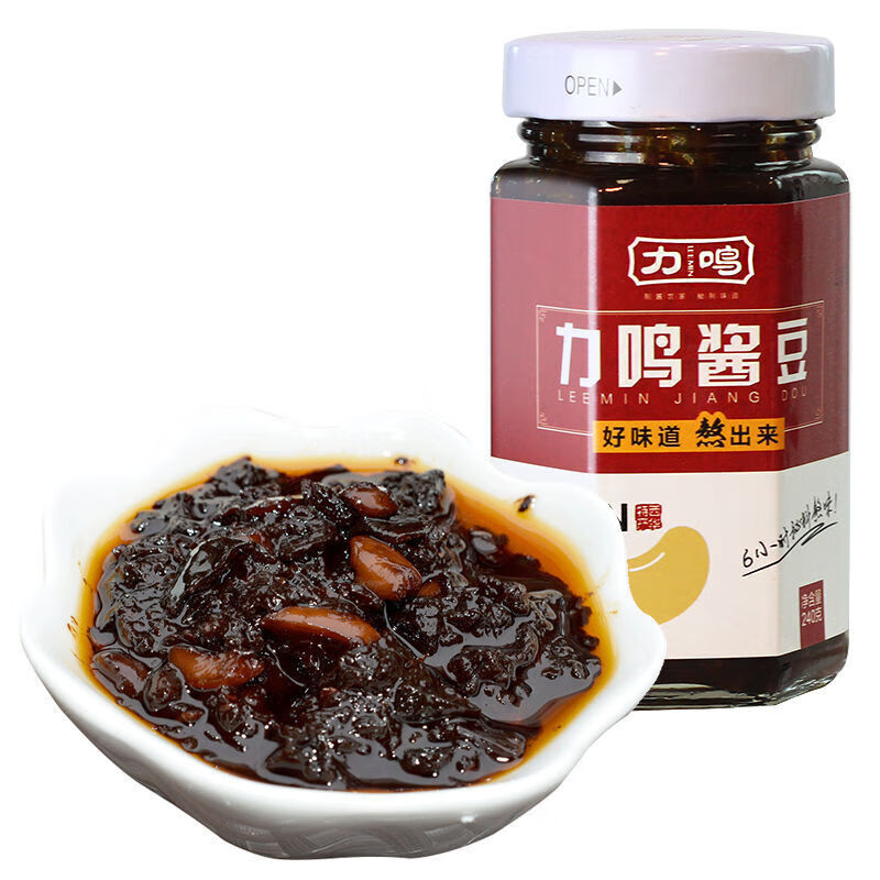 力鸣酱豆河南特产农家手工酱450g豆子西瓜黄豆酱夹馍下饭酱香辣酱450g