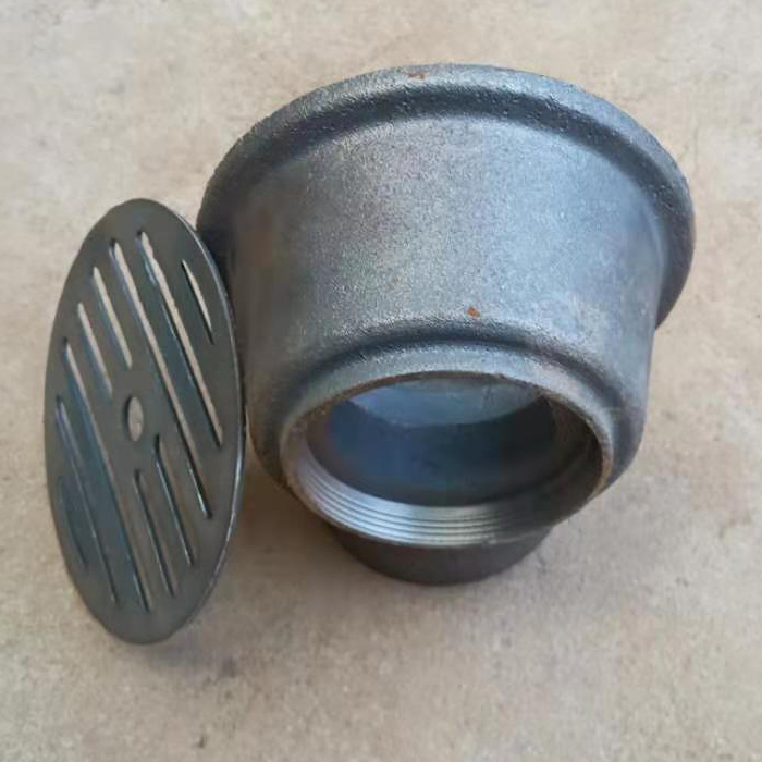 铸铁丝扣地漏dn5075100150普通螺纹丝接阳台水封防臭地漏dn150