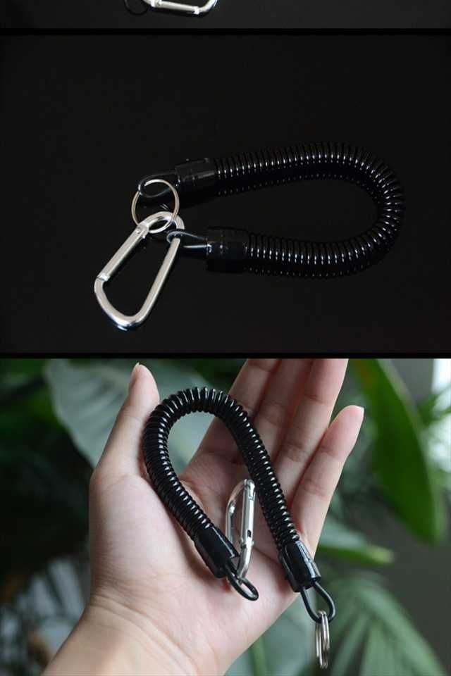 失手绳弹簧伸缩自动收缩垂钓装备夹线钓鱼绳防掉绳户外渔具装备i失手