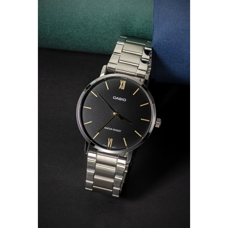 卡西欧 海外代购手表男黑暗之心时尚简约表盘商务款男士腕表 mtp-vt01