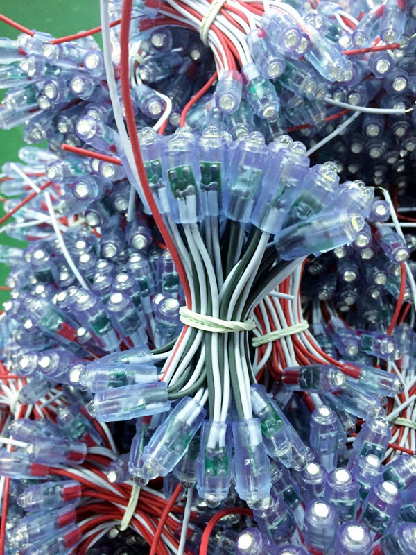 led外露灯串招牌广告发光字9mm12mm穿孔灯珠冲孔字防水灯珠5v12v9mm