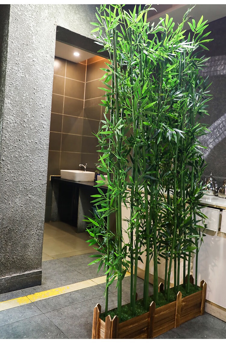 仿真竹子绿植假花卉室内装饰屏风隔断栅栏加密假竹子酒店商场造景植物