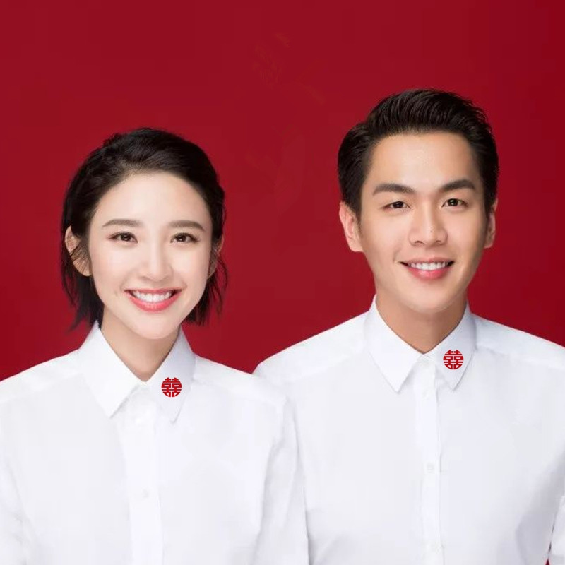 拍结婚证照衣服结婚登记照情侣装白衬衫领证照证件照衬衣男女同款正装