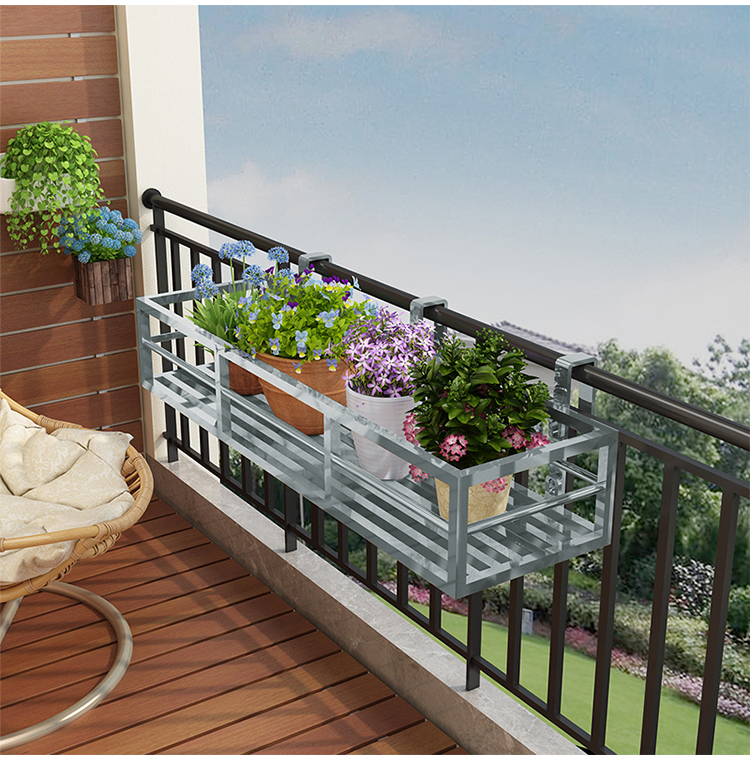 不锈钢窗外储物架不锈钢架多肉栏杆室外窗台花盆架户外花槽架外挂阳台