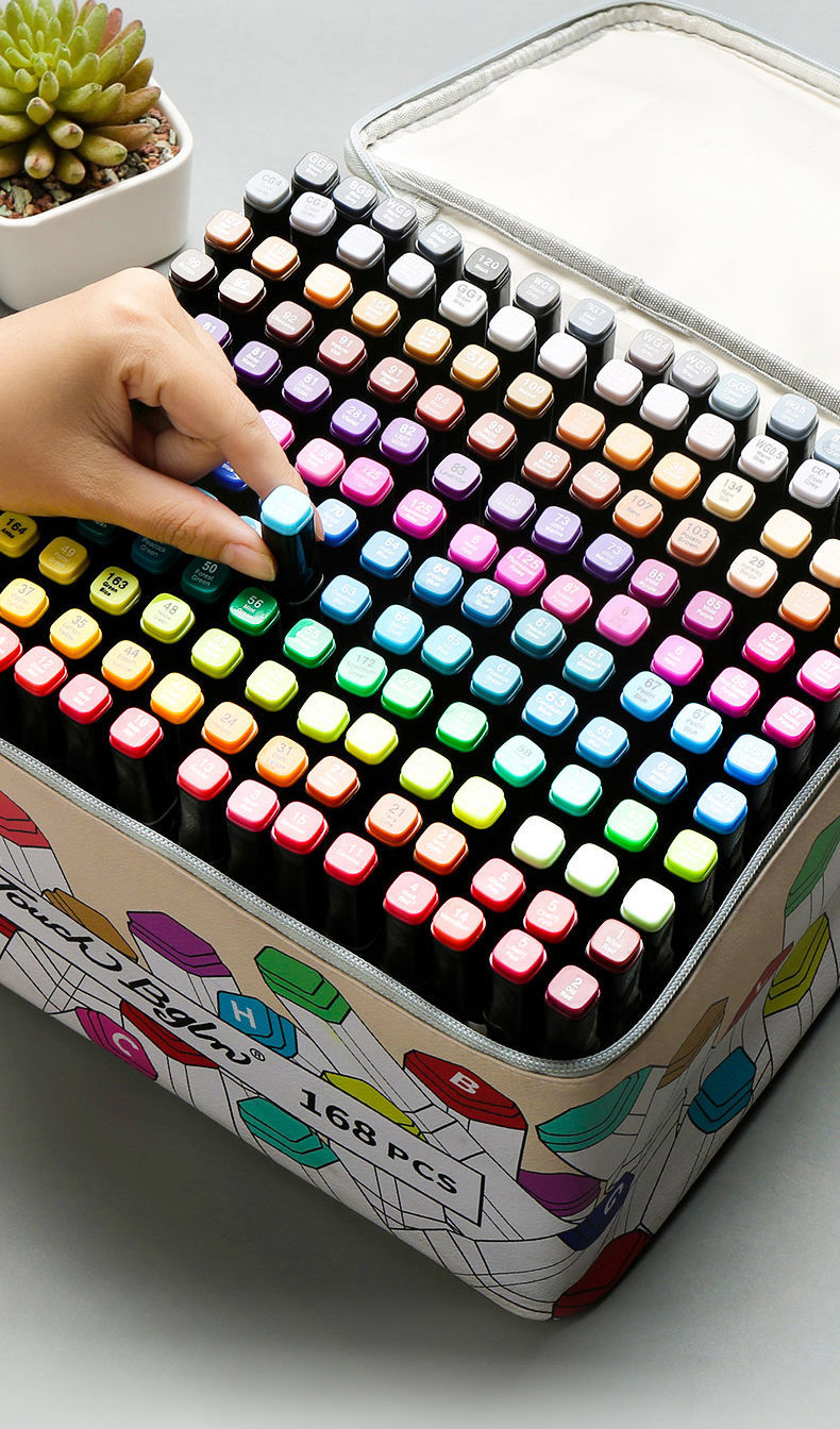 小孩子喜欢玩的抖音同款touch马克笔套装便宜1000色80色60色肤色漫画