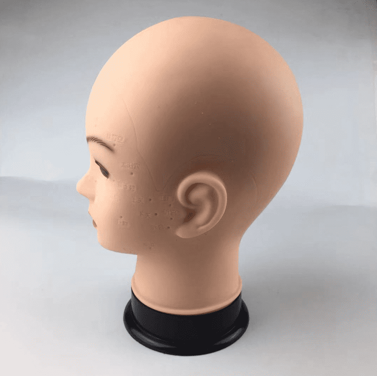 工匠时光位美容头模硅胶头模模特头人脸部人头模型脸模具练按摩假人头