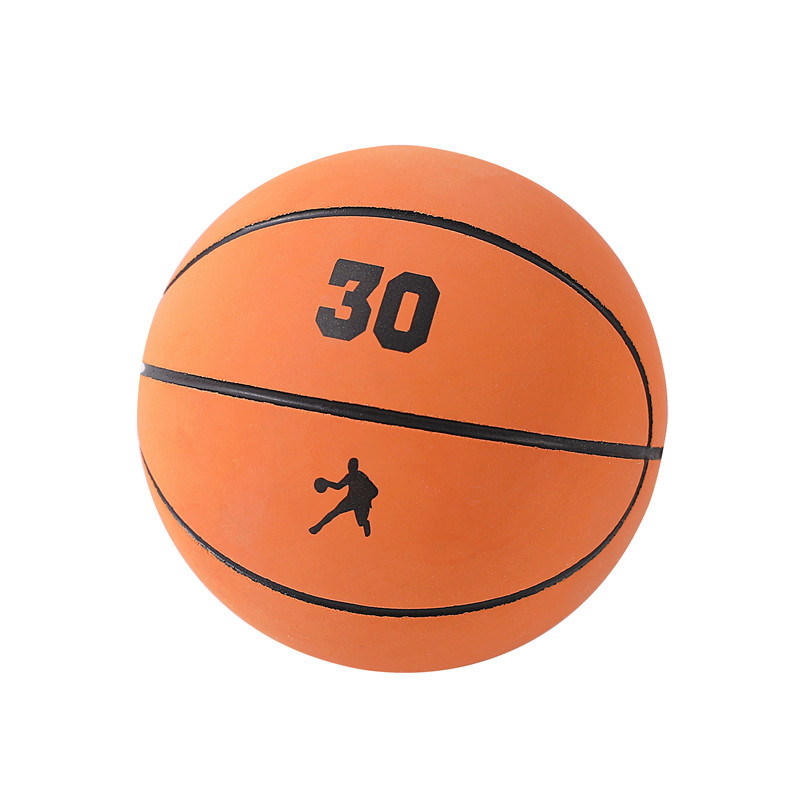 发泄减压橡胶弹力球无需充气小号高弹力儿童小篮球拍拍球 浅蓝色 活力