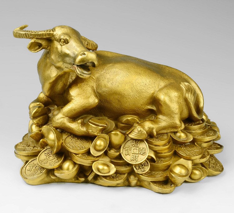 纯铜旺市牛招财牛招财铜牛童子牛风水吉祥物家居办公室工艺品摆件b款