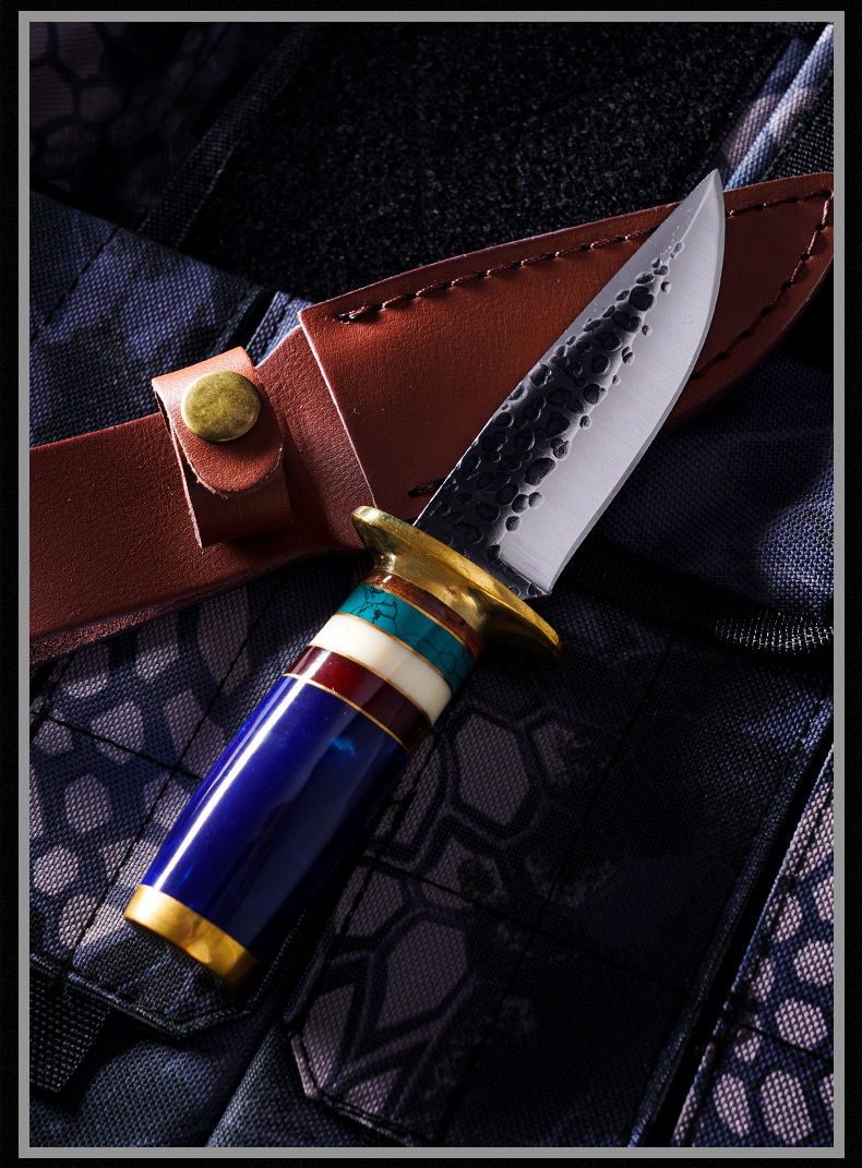 蒙古手工小刀加厚钢蒙古吃肉刀纯手工藏族手把肉刀吃羊肉小刀西餐牛排