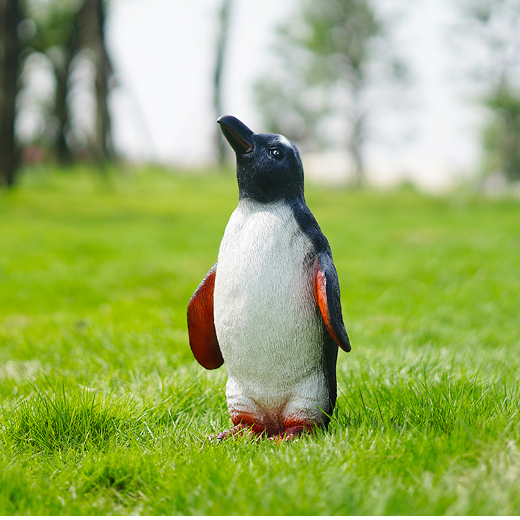 室外仿真企鹅摆件雕塑玻璃钢动物模型海洋馆道具冰雪世界主题装饰a款