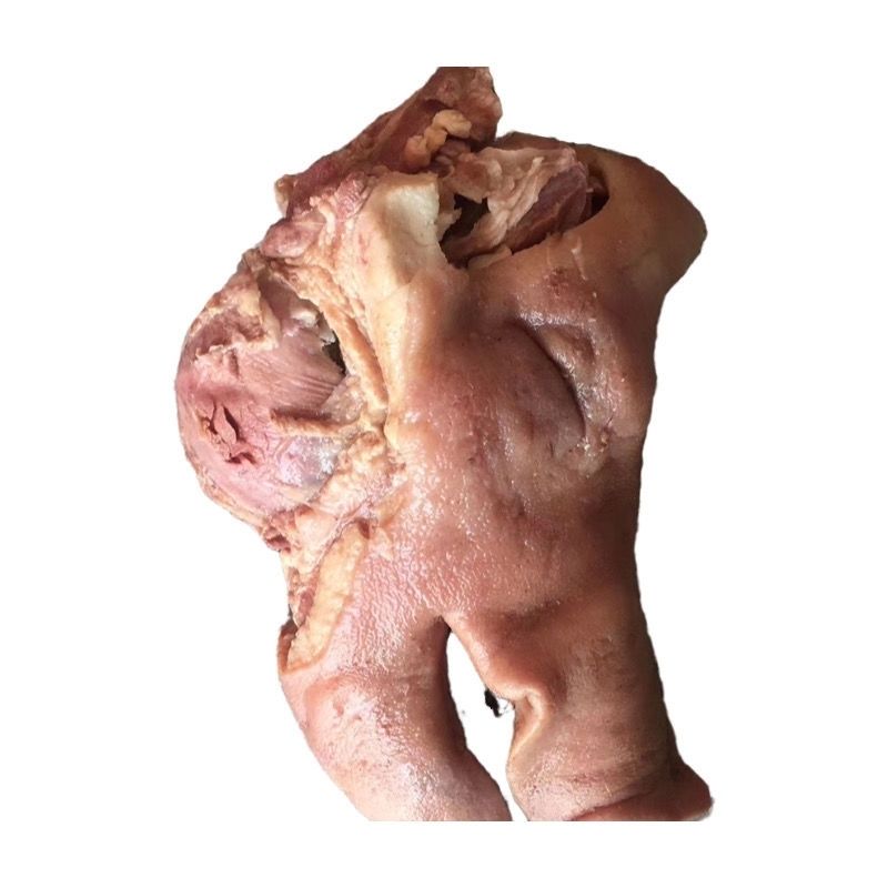 新鲜半成品猪头肉半熟去骨猪半边脸无毛商用家用卤菜店用食材 2斤去骨