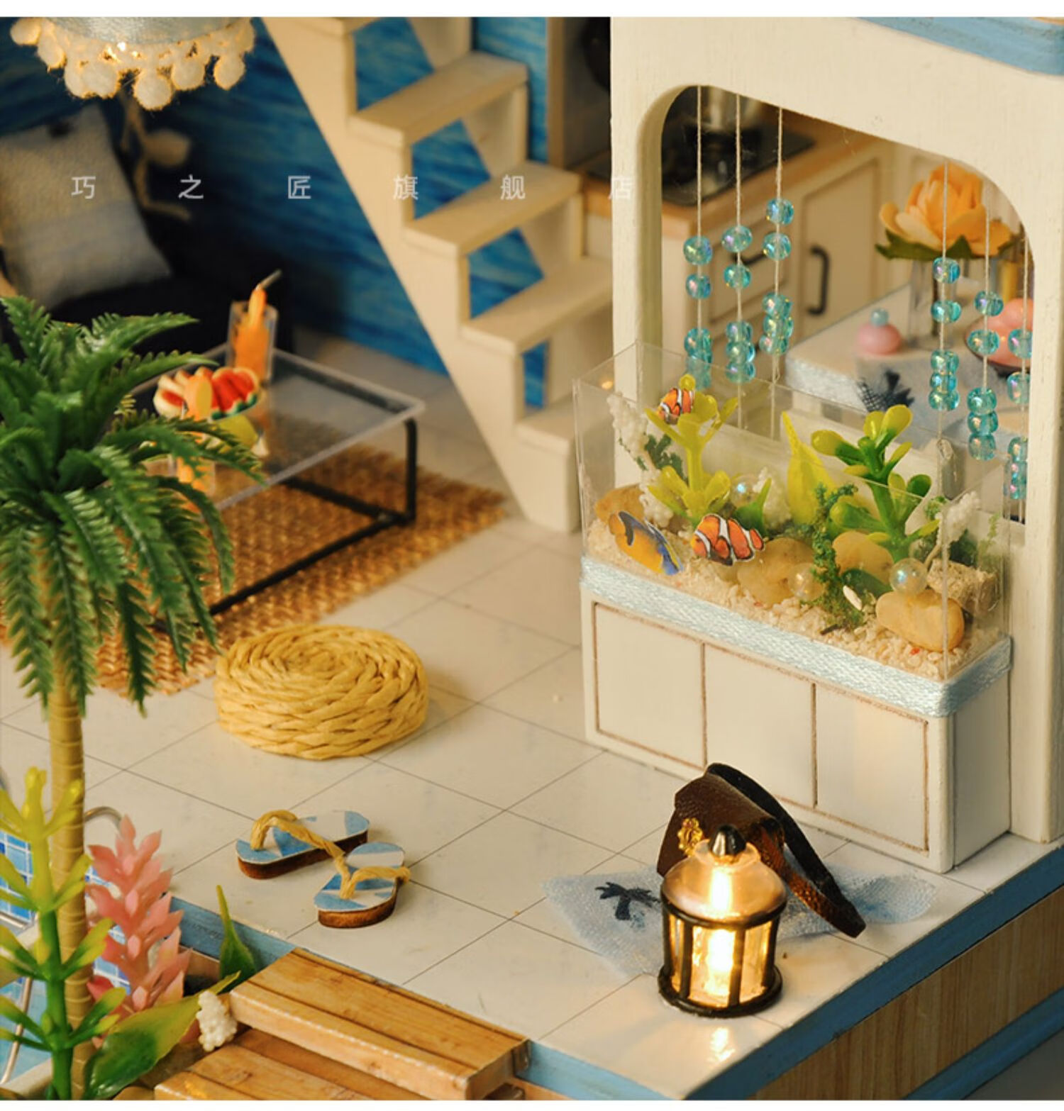 diy手工小屋阁楼拼装小房子别墅微缩模型建筑解压玩具生日礼物女