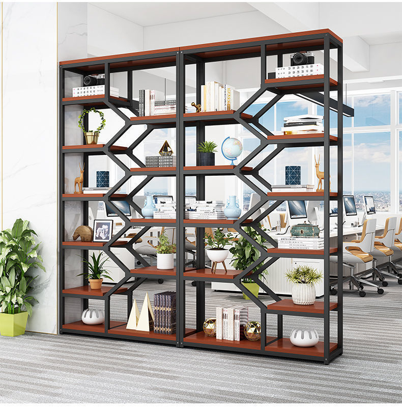 办公室屏风隔断置物架客厅玄关柜铁艺落地多层置物架书架展示架7天内