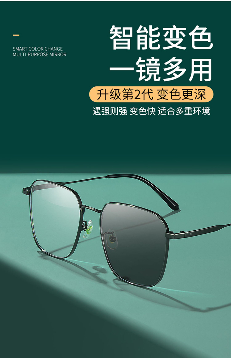 创果香港变色近视眼镜男女高清防蓝光抗疲劳自动感光防紫外线可配眼睛