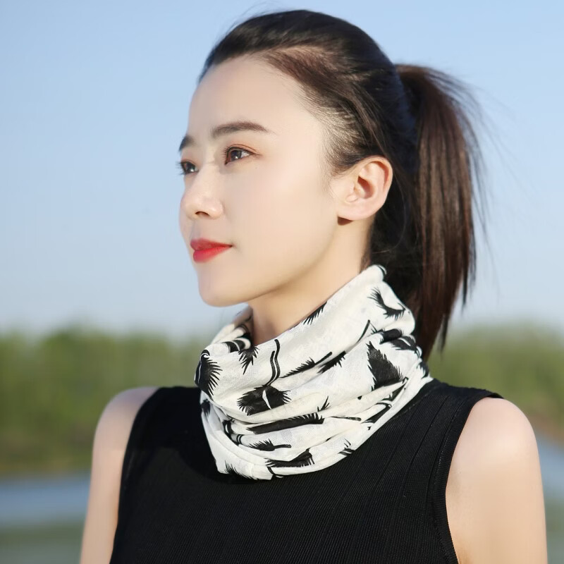 遥照防晒围脖脖套夏款清凉冰丝护颈套头围巾男女士百搭面罩情侣头巾