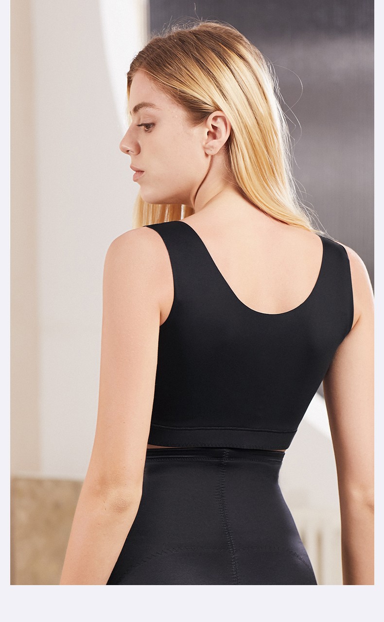 新品茜施尔背心式u型胸托塑胸美背提花塑身上衣聚拢上托收副乳防下垂