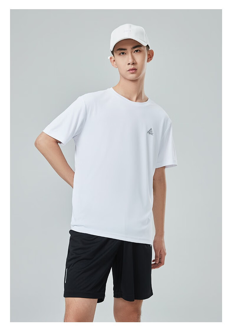 匹克运动套装男2022夏季新款休闲t恤跑步健身两件套黑色xs