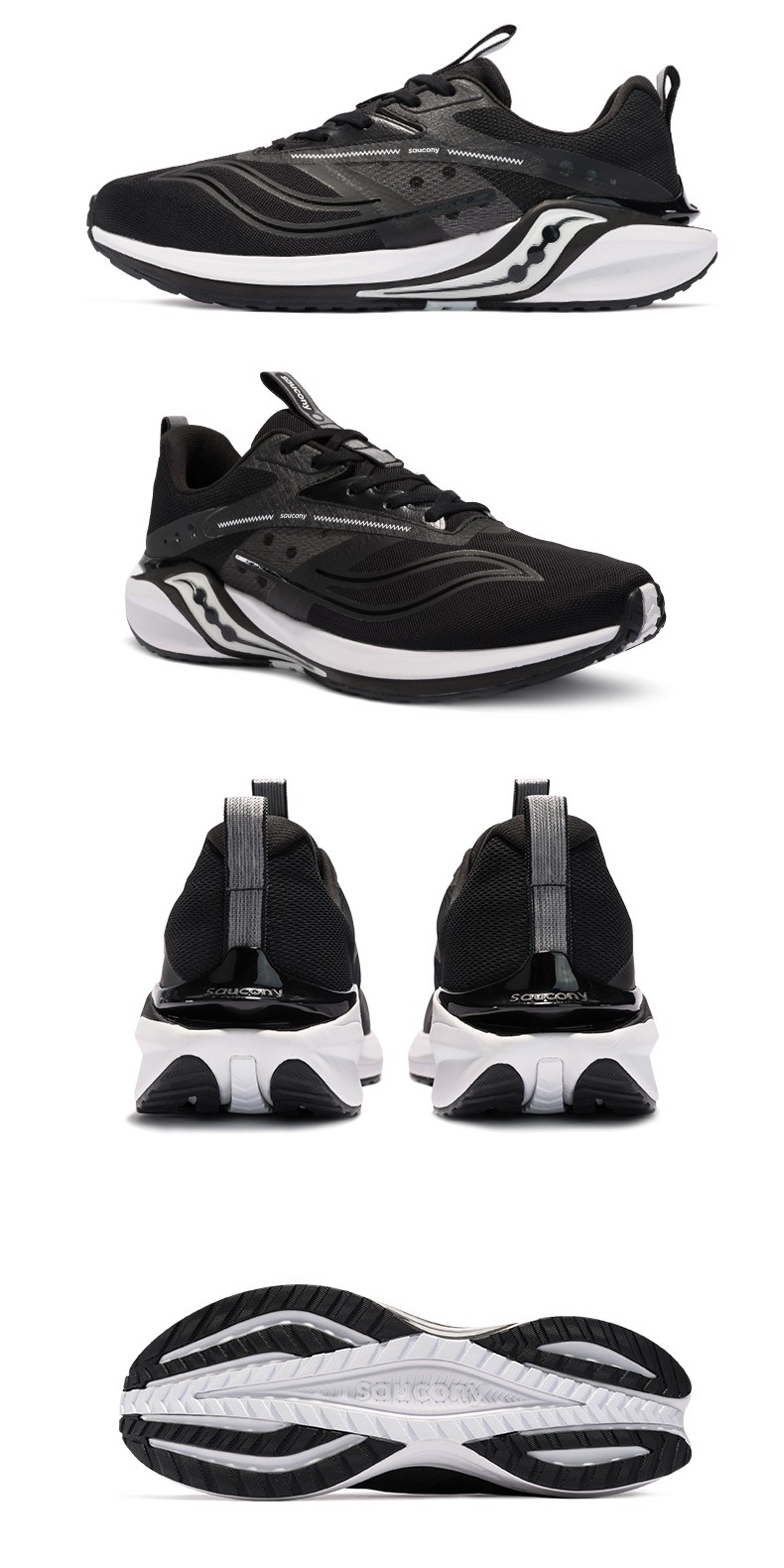saucony索康尼 coyote hybrid郊狼情侣款跑鞋运动鞋 黑白-3(男) 44