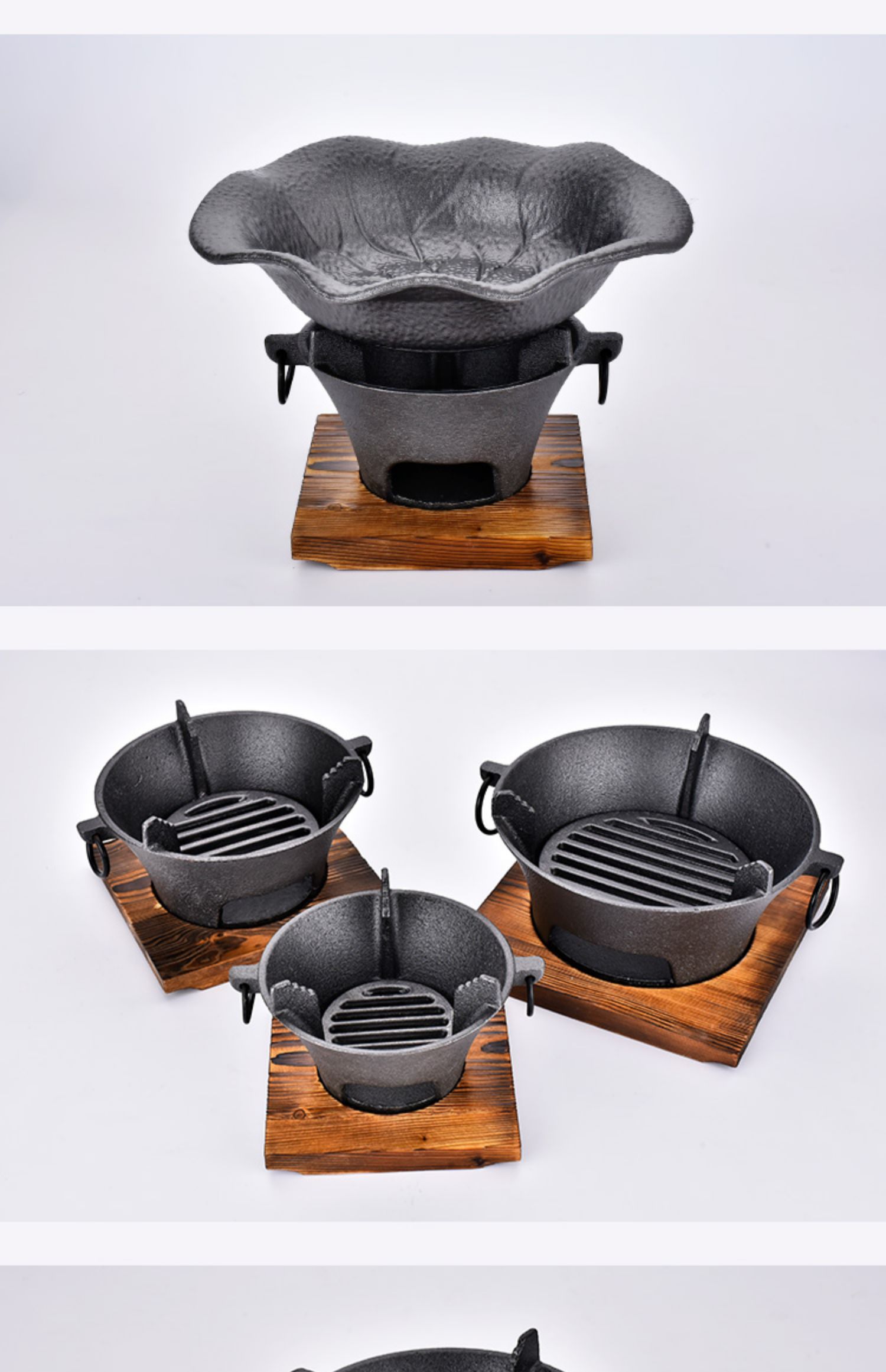 tyui特厚加大号铸铁碳炉28cm家用防烫坏桌面庭院炭火木炭生铁烧烤炉子