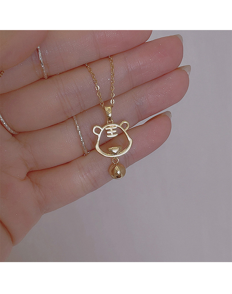 绾夫人生肖虎年本命年老虎项链钛钢锁骨链2022新款轻奢小众礼物女520