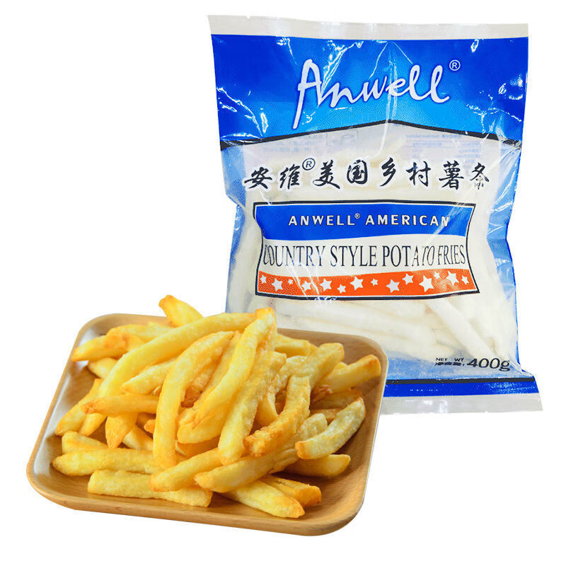 安維薯條anwell冷凍鄉村薯條countrystylefries400g鹹味薯條半成品