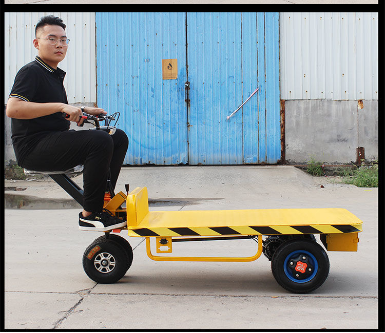 定制适用电动倒骑驴平板车工地载重王大棚三四轮搬运车电瓶手推搬运小