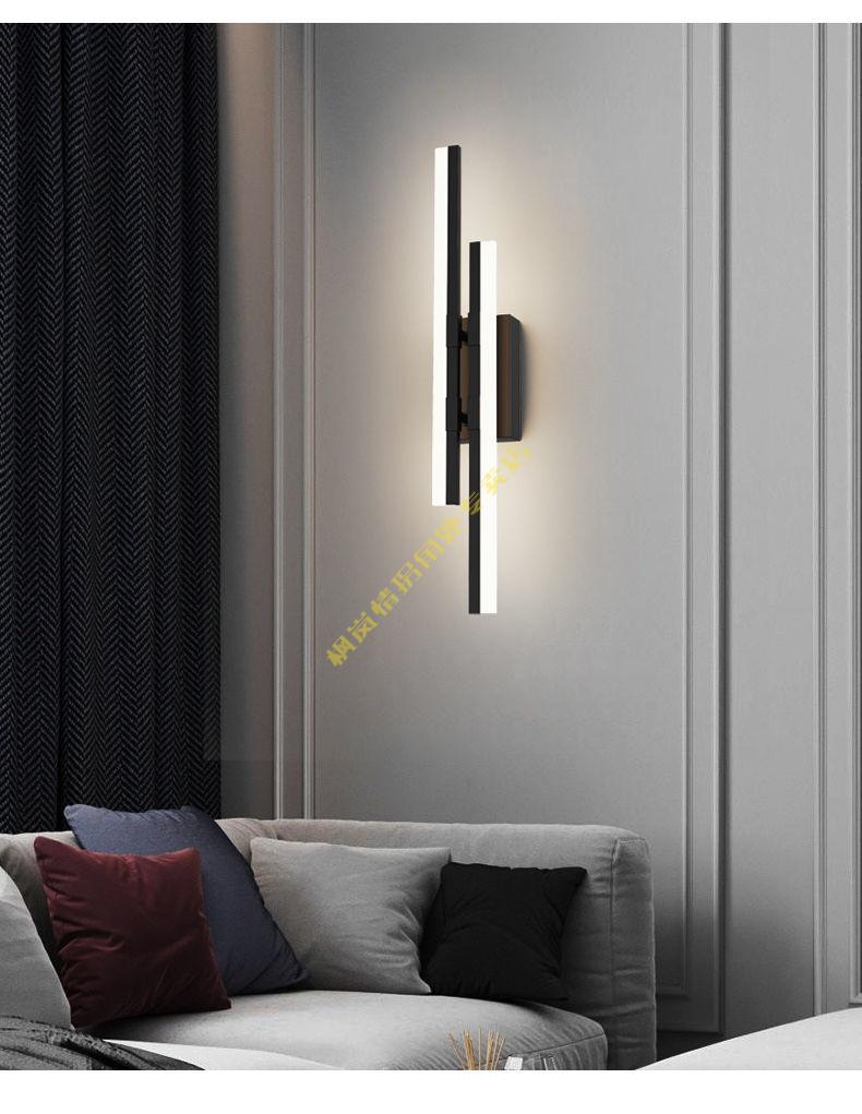 电视墙壁灯极简壁灯北欧客厅背景墙壁灯led长条氛围灯饰创意线条卧室