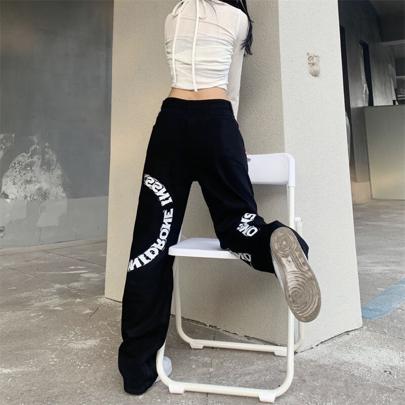 剪标撤柜女装休闲裤子女学生韩版宽松百搭ins潮流huffnpuff裤子女阔腿