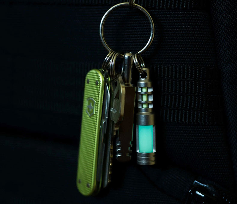 氚气管挂件tec不锈钢氚气管荧光管组合钥匙扣挂件氚灯夜光自发光团购