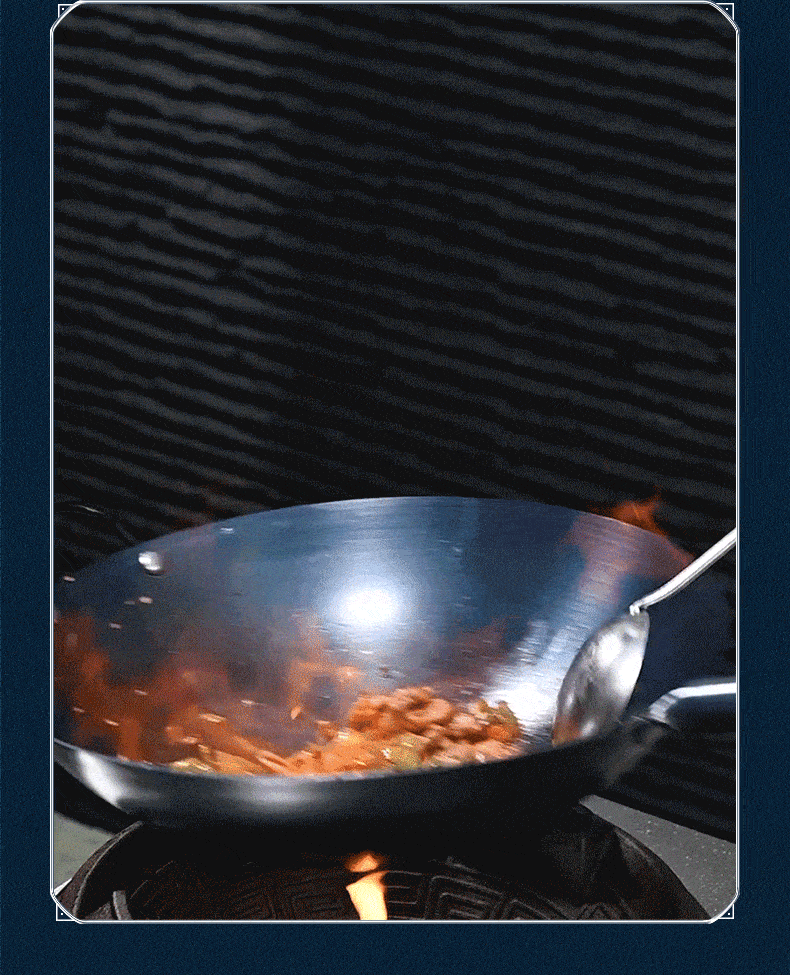 Royalstar Zhangqiu Hand-Forged Iron Wok, Traditional Stir-Fry Pan, Non-Coated Non-Stick Cooking Pan, Round Bottom for Gas Stove, with Lid, 40cm 6