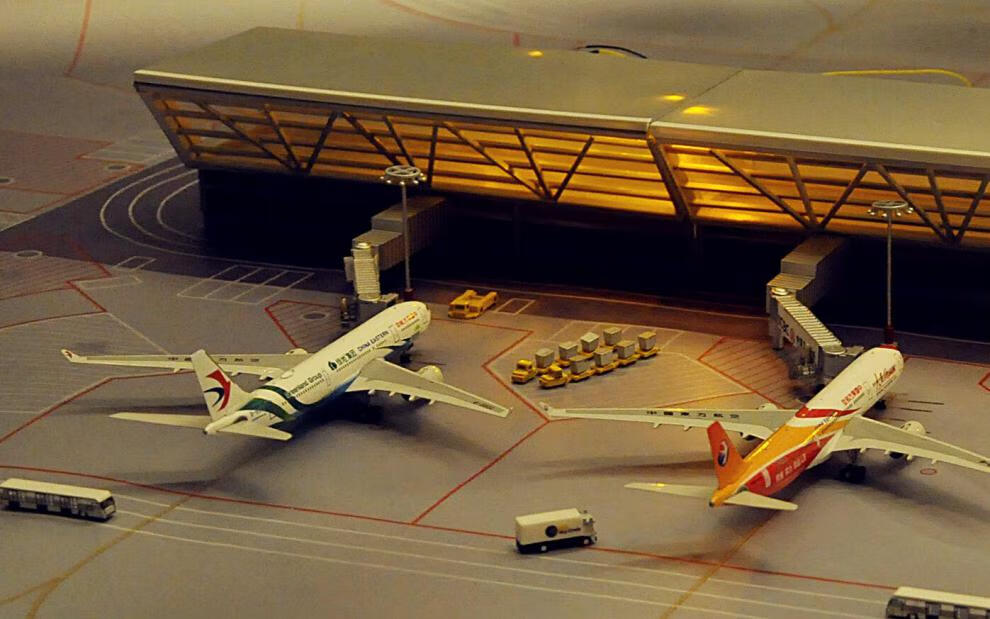 【塑料】浦东机场机场航站楼模型1/400仿真机场/t1航及货运中心不含