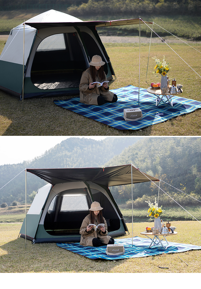 探险者帐篷六角探险者帐篷户外全自动速开野营野外加厚防暴雨六角豪华