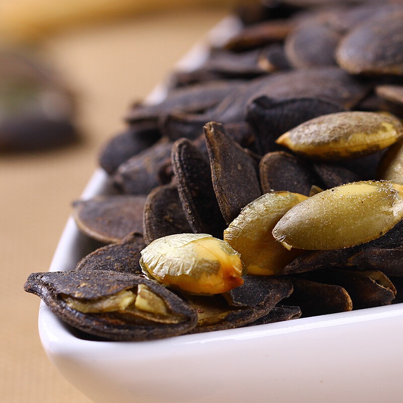 口口福黑金刚瓜子150gx2袋手剥黑色开口南瓜子仁奶香味年货零食黑金刚