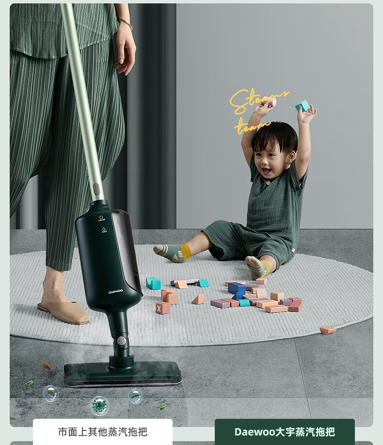 蒸汽拖把连续蒸汽时间:46-60分钟功率:1800w及以上清洁范围:地毯货号