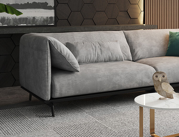 诧寂风小沙发意式北欧三人位直排客厅一字型小户型客厅四人位沙发脚踏