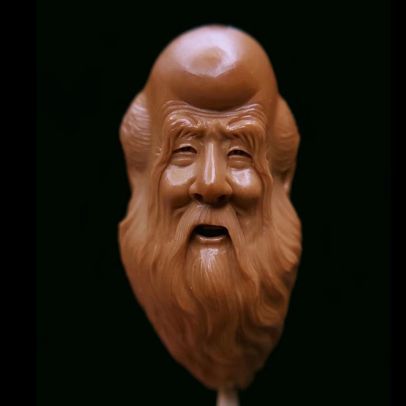 盘道橄榄核单籽寿星橄榄核雕文玩单籽男士手把件定制寿星1936cm