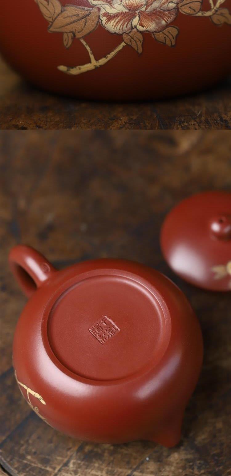 皖宣陶艺宜兴紫砂茶壶国工艺师王红娟纯手工倒把西施壶泥绘功夫茶具