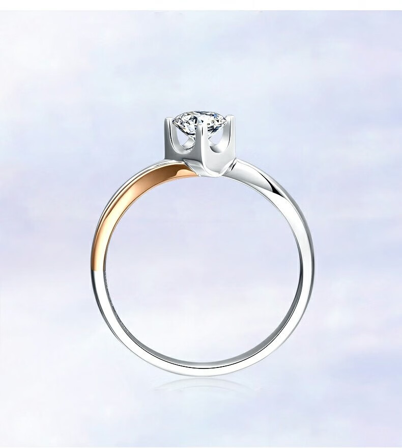 生日礼物 迎彩钻【戒托】18k金戒托设计eternal love彩金四爪扭臂戒托