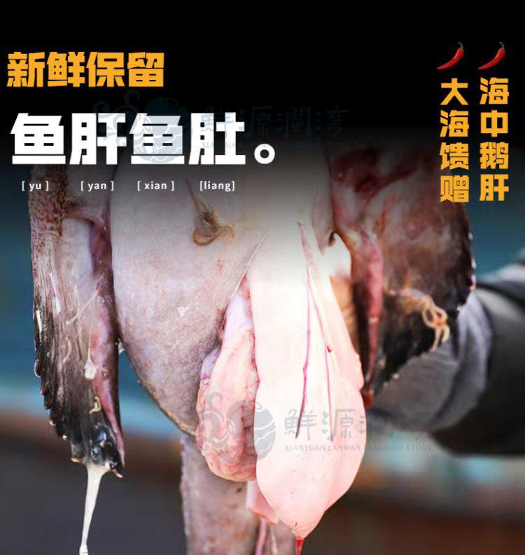 鲜源澜湾新鲜鮟鱇鱼船冻海鱼无鱼刺带肝带肚灯笼鱼鱼蛤蟆鱼单条重335