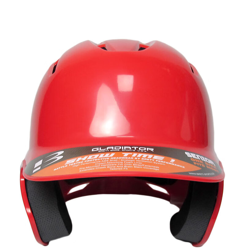 brett2022新款棒垒球成人打击头盔硬式双耳高阶加厚比赛训练护具红色