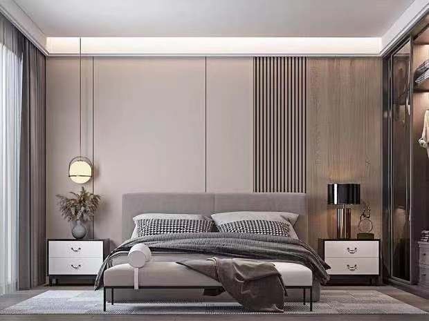 定制适用木饰面板竹木纤维饰面板免漆木饰面背景墙护墙板装饰板uv板