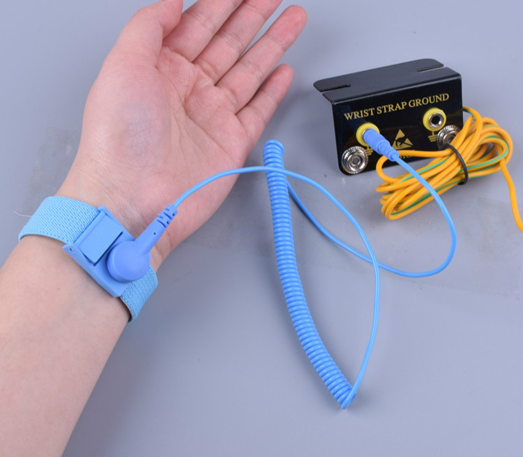 防静电手环手腕带有线无线无绳金属表带l型接地线插座工厂用 pvc接地