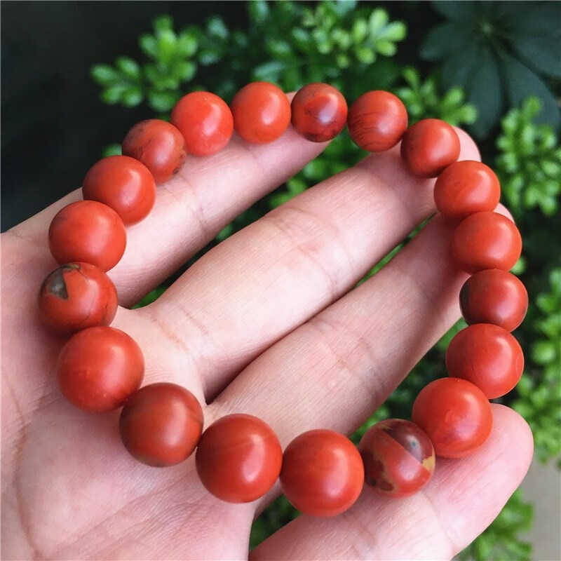 华花弥(huahuami)南红玛瑙四川凉山瓦西九口铁皮黄皮包浆带原皮佛珠