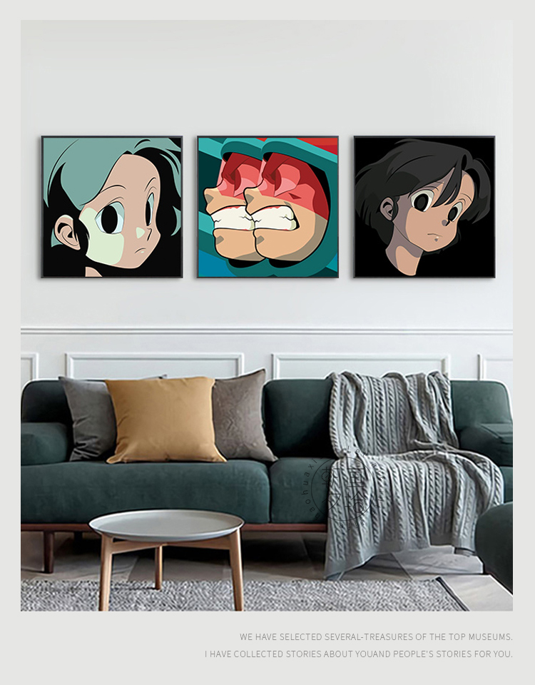 潮流挂画日本动漫aokizy装饰画二次元客厅卧室床头墙面壁画93030黑