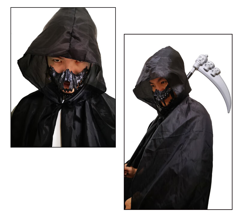 石鬼面面具万圣节面具仿真虎牙骨头恐怖面罩猛虎獠牙密室逃脱鬼屋道具