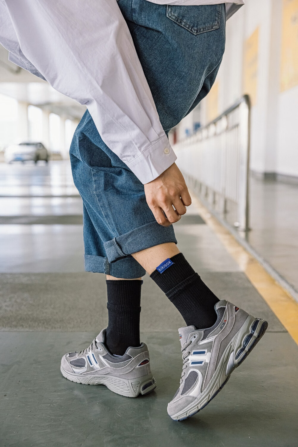 革斤威袜子男双罗口个性街头潮袜秋冬外穿ins字母潮牌长袜男双罗口布